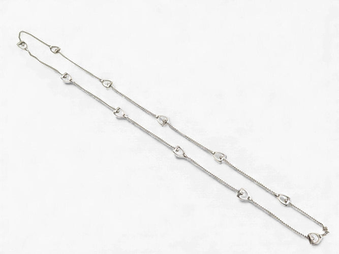 Collier rare vintage collier HERMES sautoir etrier gaetan de percin argent 800 58 Facettes 271808