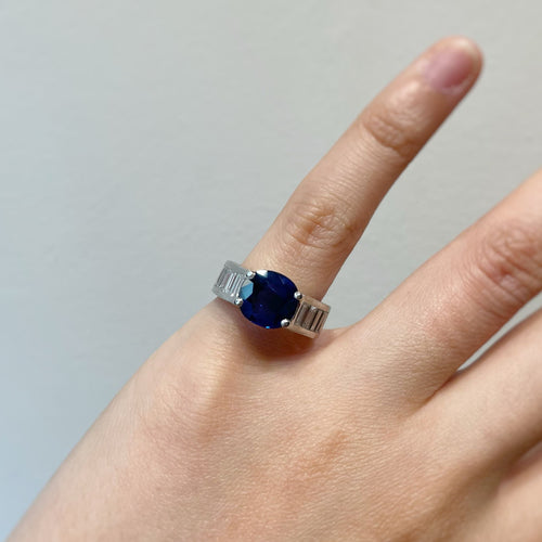 Bague Bague - Platine, Saphir & Diamants 58 Facettes 230060SP-230062S