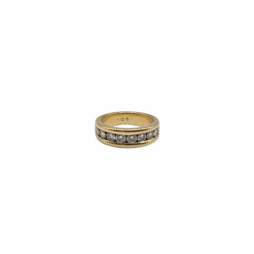 Bague 53 Demi-alliance or jaune, sertie de diamants naturels 58 Facettes