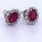 Boucles d'oreilles en or blanc avec rubis et diamants