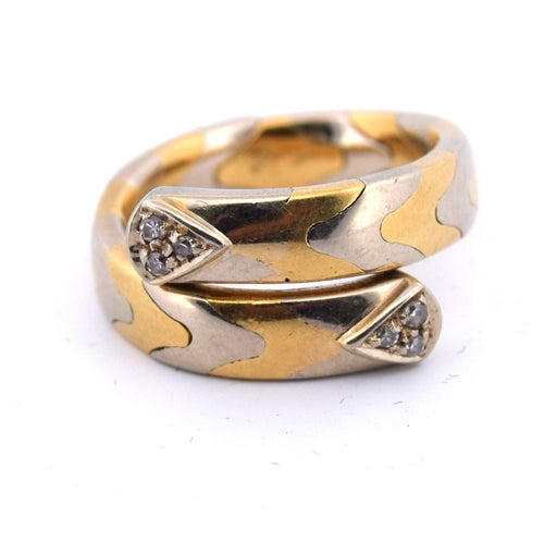 Bague 51 Bague vintage en or jaune et diamants des années 80 58 Facettes