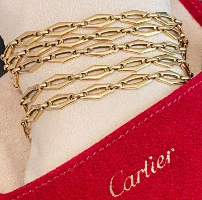 Collier CARTIER - Rare Sautoir Vintage « c De Cartier » Or Jaune 58 Facettes