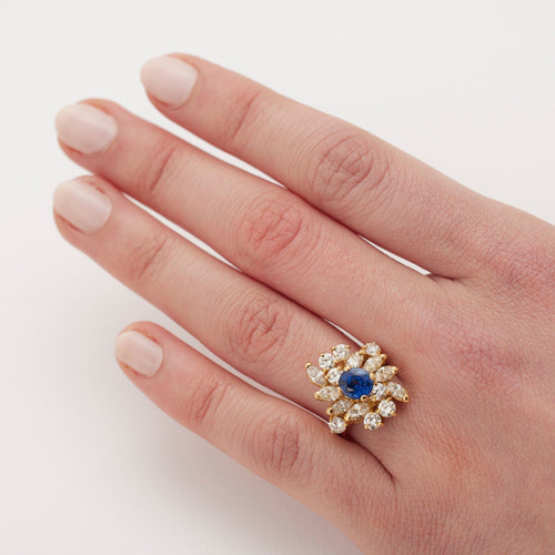 Bague 53 Bague saphir diamants 58 Facettes