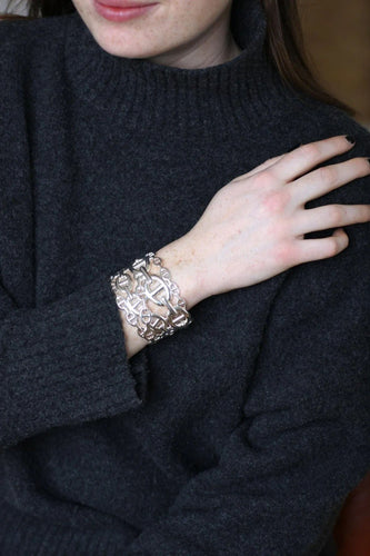 Bracelet Bracelet Manchette Hermès Chaîne d'Ancre Enchaînée Argent 58 Facettes