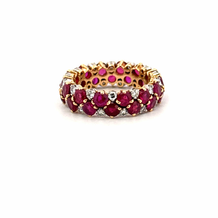 Bague 53 Bague or jaune rubis diamants 58 Facettes 106-GS36884