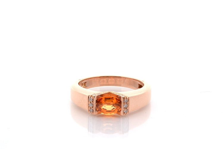 Bague 55 Bague vintage saphir orange et diamants 58 Facettes 27347
