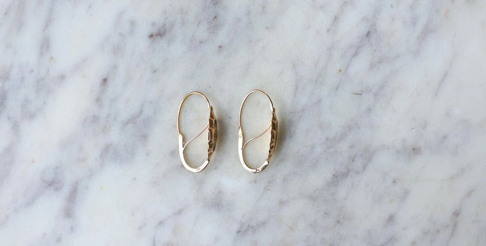 Boucles d'oreilles Boucles d'Oreilles Poissardes Or rose et Email 58 Facettes