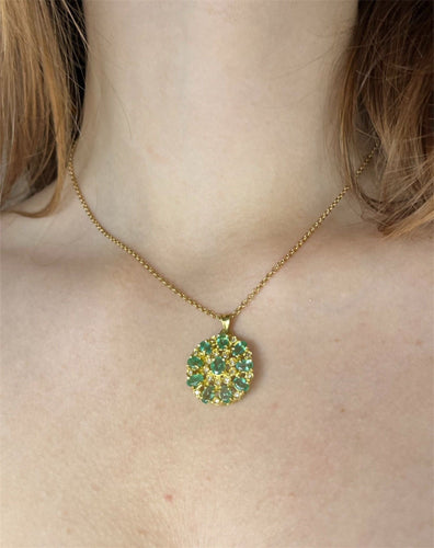 Ciondolo Smeraldi e Diamanti 58 Facettes