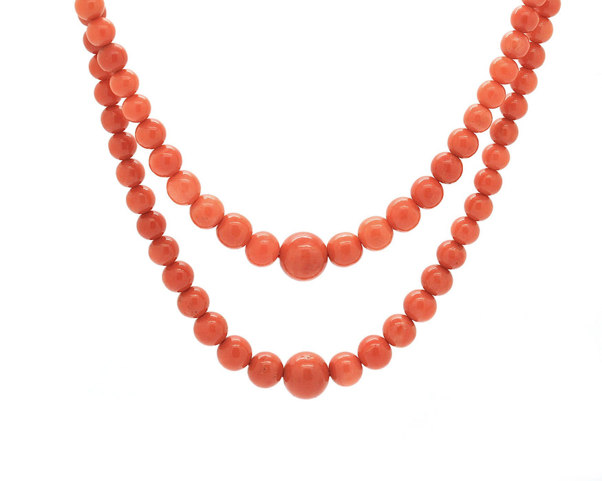 Collier corail de Sardaigne double rang