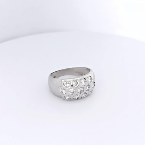 Bague 51 Bague en or blanc et diamants 58 Facettes 16705