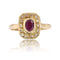Bague 52 Bague or jaune géométrique diamants rubis 58 Facettes CV135