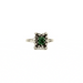 Ring 58 Pompadour Ring 18k White Gold, Platinum, Diamonds and Emerald 58 Facettes 30-GS34604