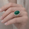 Bague 52 Bague en or jaune et blanc avec jade vert et diamants 58 Facettes 50397