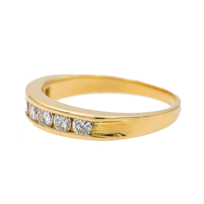 Bague 53 Bague Demi alliance Or jaune Diamant 58 Facettes 3000037CN