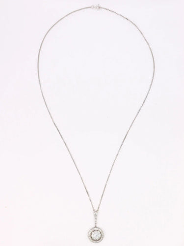 Collier Collier marguerite Belle Epoque or blanc diamants taille ancienne 58 Facettes J342