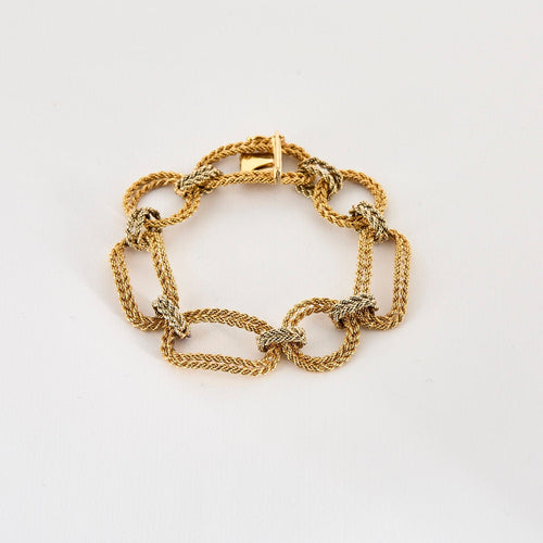 Bracelet Bracelet or jaune et blanc, maille tréssée 58 Facettes SEN2059