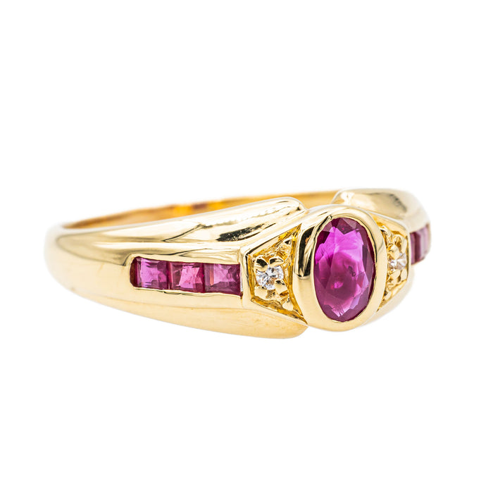 Bague Or jaune Rubis