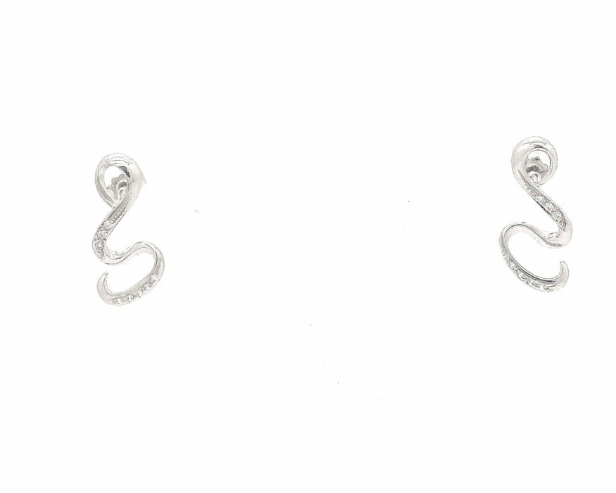 Boucles d'oreilles en or blanc avec diamants de 0,16 ct