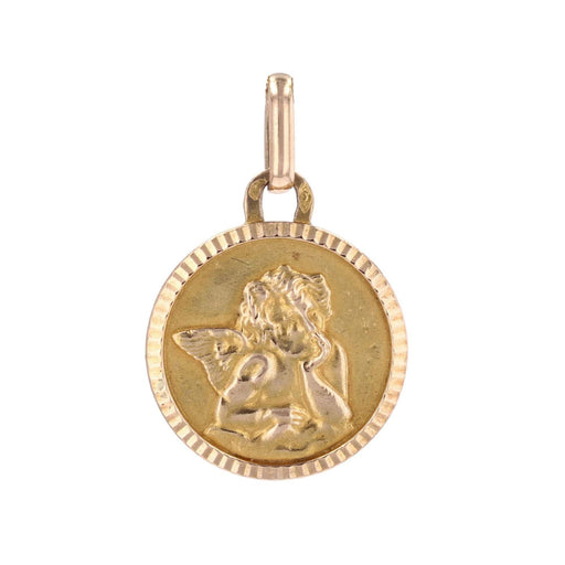 Pendentif Médaille angelot or rose 58 Facettes CVP116