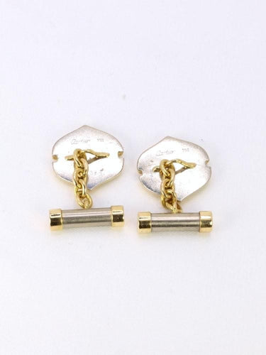 Boutons de manchette CARTIER Boutons de manchette Double C or jaune acier 58 Facettes J290