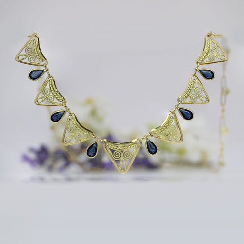 Collier Collier ancien draperie saphirs 58 Facettes 25-118
