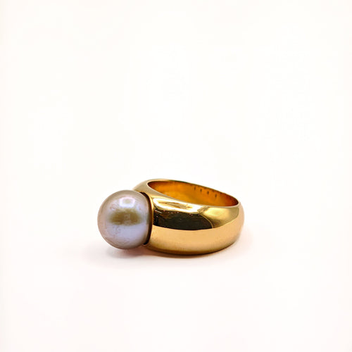 Bague 54 Bague en or jaune et perle 58 Facettes 21003042