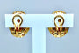 Boucles d'oreilles Paire de boucles d’oreilles en or jaune 18 carat, saphir cabochon et diamants 58 Facettes AB231
