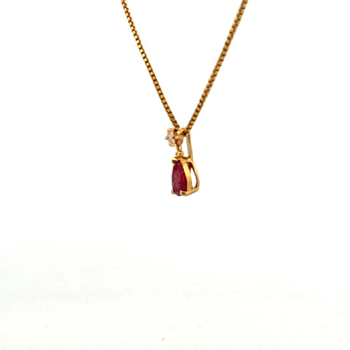 Pendentif Pendentif Goutte or jaune diamant et rubis 58 Facettes 2-PEC1-GS35029-1
