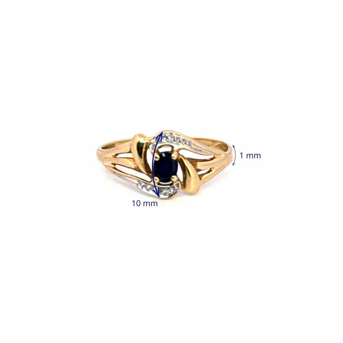 Bague 54 Bague or jaune saphir diamants 58 Facettes 106-GS37165