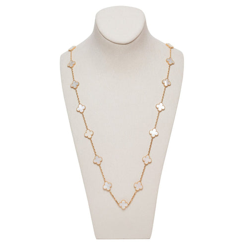 Collier Van Cleef & Arpels - Sautoir Alhambra Nacre Blanche 58 Facettes 2.19388