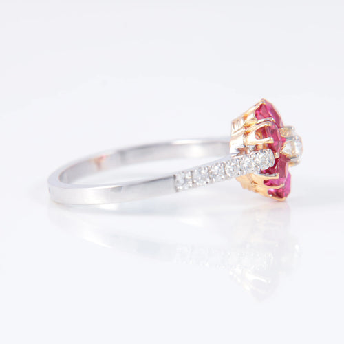 Bague 51 Bague Marguerite Rubis Diamants 58 Facettes AB124