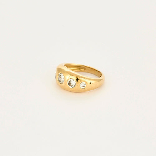 Bague or jaune jonc 5 diamants