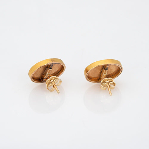 Boucles d'oreilles Boucles d'oreilles victoriennes antiques en or jaune et émail 58 Facettes G13090