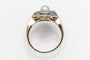 Bague 50 Bague en or et platine ornée de diamants et d'une perle de culture 58 Facettes 11020