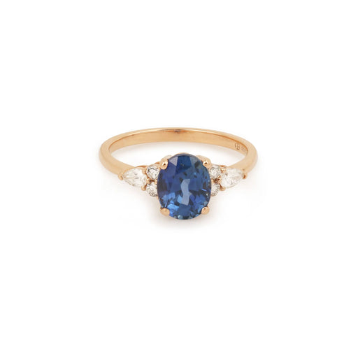 Ring 54 Unheated Ceylon Sapphire Ring Diamonds Rose Gold 58 Facettes BSA80