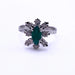 Ring 53 18k White Gold Diamond and Emerald Ring 58 Facettes 21-GS48739