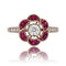 Bague 53 Bague rubis diamants style Art Déco 58 Facettes 24-115