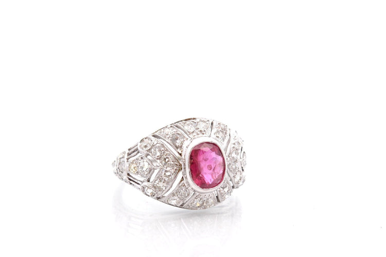 Bague 55 Bague vintage en or, rubis et diamants 58 Facettes 27048