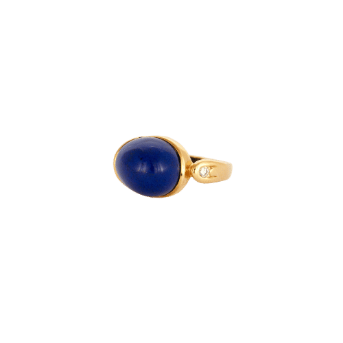 Bague 46 Bague or jaune et lapis lazuli 58 Facettes LP513/10