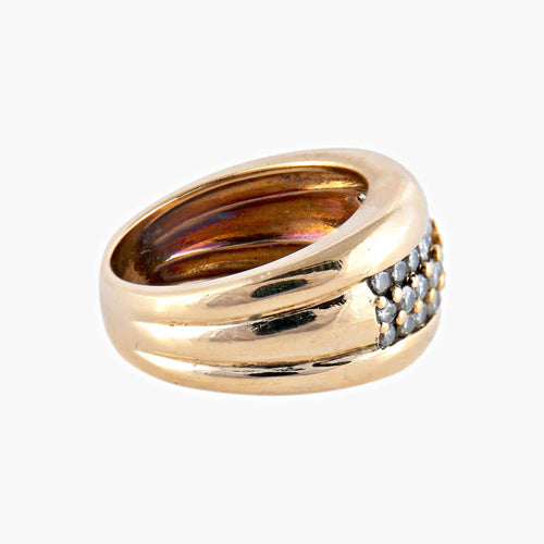 Bague 53.5 / Or Jaune / Diamants BAGUE JONC OR & DIAMANTS 58 Facettes BO/220057