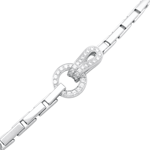 Collier Collier Cartier "Agrafe" en or blanc et diamants. 58 Facettes 34276