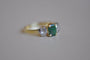 Bague 51 Antique yellow gold, silver and emerald ring 58 Facettes