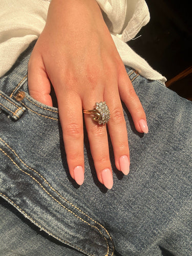 Bague 55 Bague - Or jaune et blanc et diamants 58 Facettes 1026