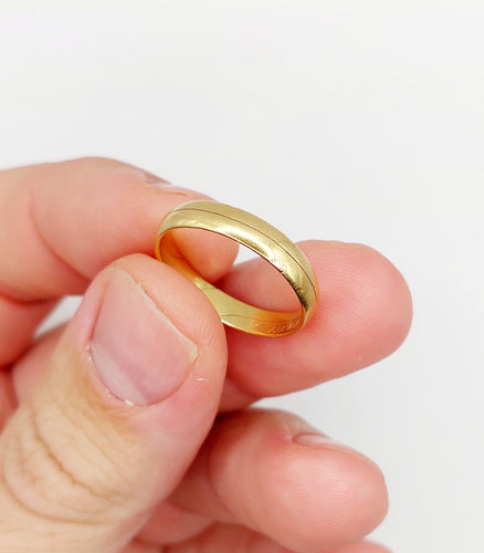 Bague 55.5 RARE Alliance jumelées victorienne or jaune 18k (circa 1872) antique 58 Facettes A06007