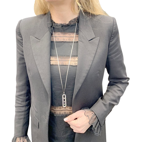 Collier Sautoir Messika, "Move 10th anniversary", or blanc, diamants. 58 Facettes 32173