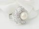 Bague 51 Bague Fleur en or blanc, perle de culture et diamants 58 Facettes 33405