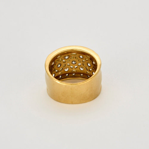 Bague 54 Bague bandeau or jaune et diamants 58 Facettes ASN03854