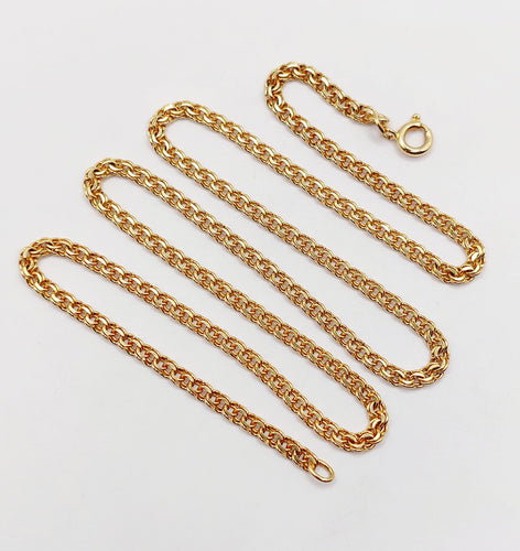 Collier Chaîne vintage or jaune mailles entremêlées 46 cm 58 Facettes A05408