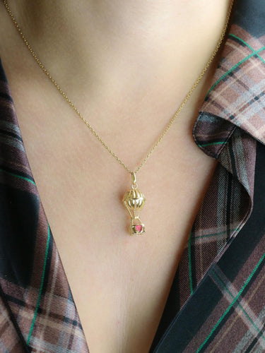 Pendentif charms montgolfière or jaune