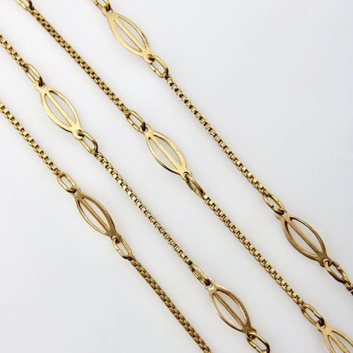 Collier Chaîne italienne vintage à maillons fantaisie en or 18 carats 58 Facettes